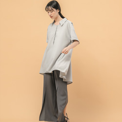 Departure_Departure Asymmetrical Shirt_20SF050_Gray Strip 5枚目の画像