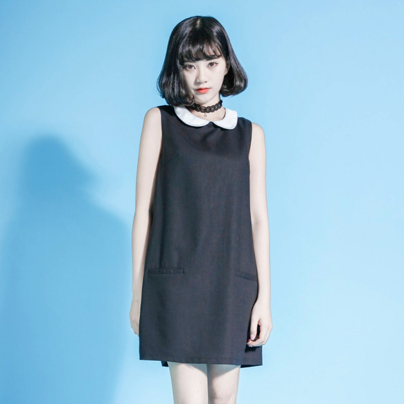 SU：MIは、復活主義のレトロ主義綿とリネンdress_6SF038_Blackを言いました 1枚目の画像