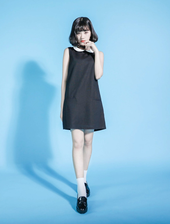 SU：MIは、復活主義のレトロ主義綿とリネンdress_6SF038_Blackを言いました 2枚目の画像