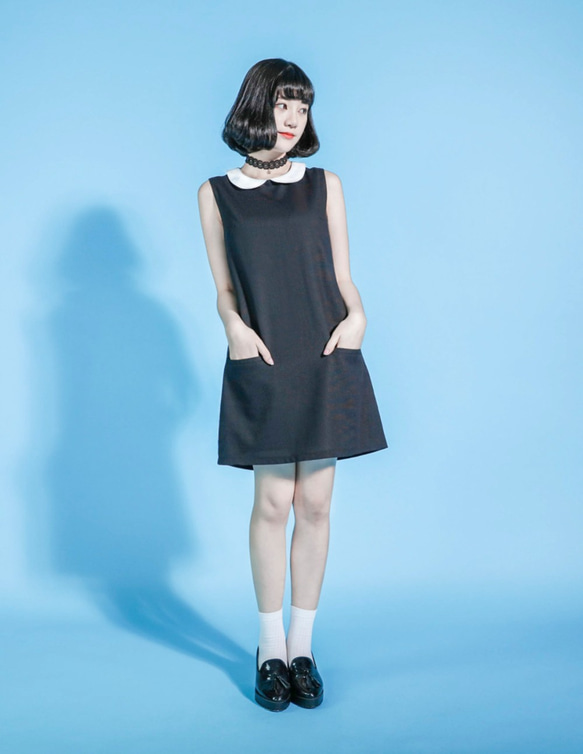 SU：MIは、復活主義のレトロ主義綿とリネンdress_6SF038_Blackを言いました 3枚目の画像