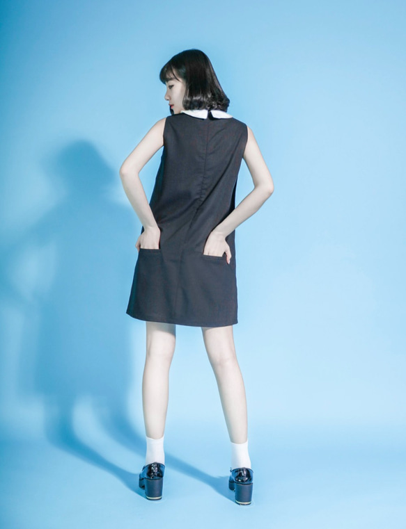 SU：MIは、復活主義のレトロ主義綿とリネンdress_6SF038_Blackを言いました 5枚目の画像