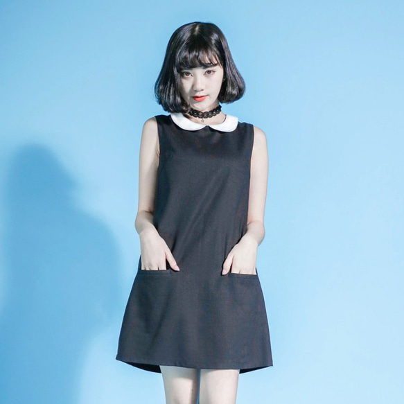 SU：MIは、復活主義のレトロ主義綿とリネンdress_6SF038_Blackを言いました 7枚目の画像