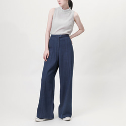 Endless_ Endless Pleated Wide Pants_9AF200_ Denim 9枚目の画像