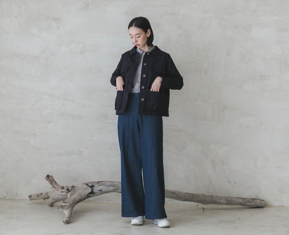 Endless_ Endless Pleated Wide Pants_9AF200_ Denim 6枚目の画像