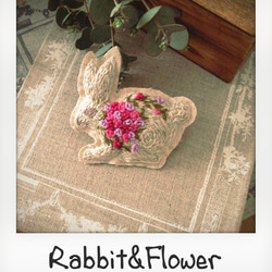 Rabbit pin brooch #Pink&Purple 2枚目の画像