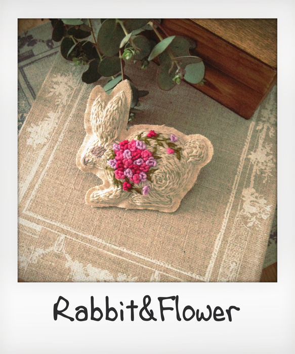 Rabbit pin brooch #Pink&Purple 2枚目の画像