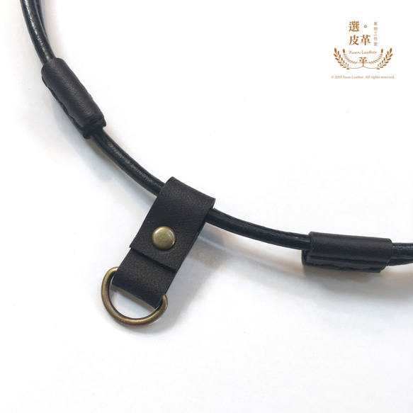 伸縮頸繩(D環款)真皮可調節式-植鞣黑色--GOGORO套搭配專用 /重物禁止 第2張的照片