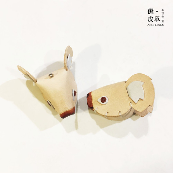 【Xuan Leather工作室】動物皮雕 森林系列 無尾熊(考拉)大頭 吊飾皮件掛扣 第4張的照片