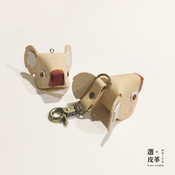 【Xuan Leather工作室】動物皮雕 森林系列 無尾熊(考拉)大頭 吊飾皮件掛扣 第5張的照片