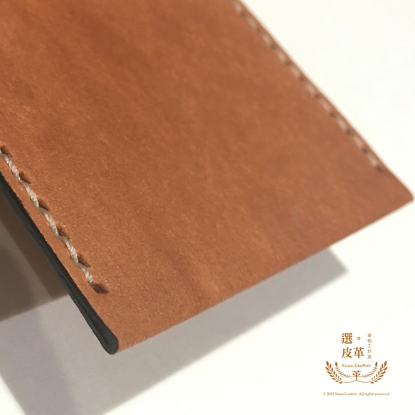 Xuan Leather【免費客製】輕薄素色牛皮卡套(多色可選)悠遊卡信用卡學生證 第2張的照片