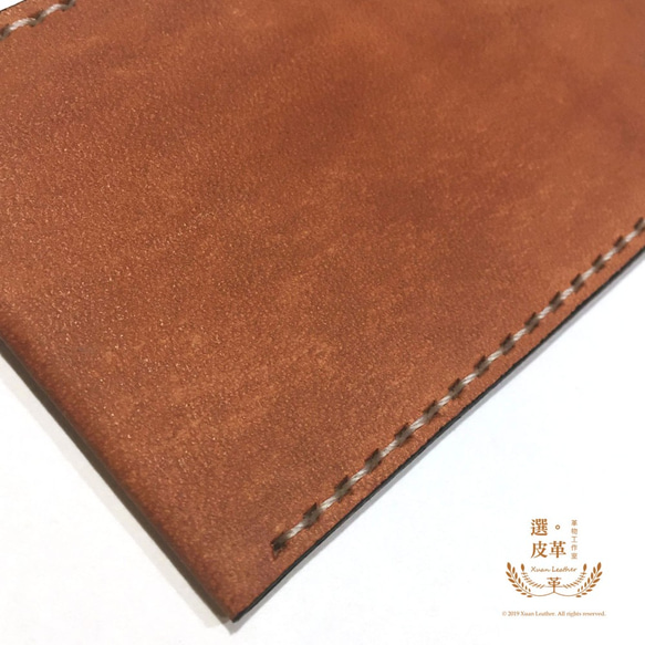 Xuan Leather【免費客製】輕薄素色牛皮卡套(多色可選)悠遊卡信用卡學生證 第3張的照片