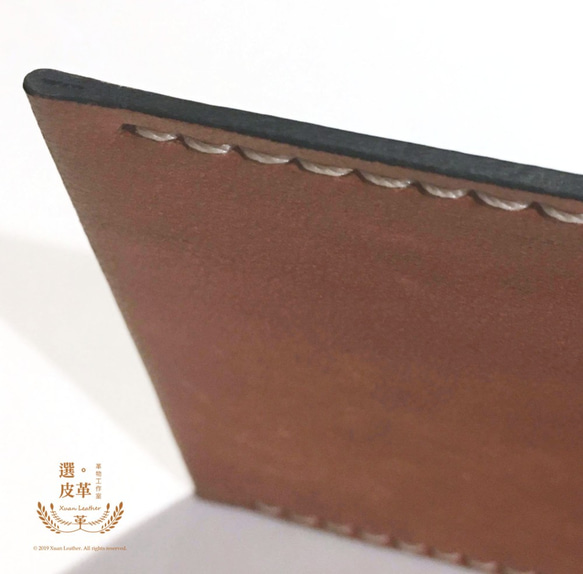 Xuan Leather【免費客製】輕薄素色牛皮卡套(多色可選)悠遊卡信用卡學生證 第4張的照片