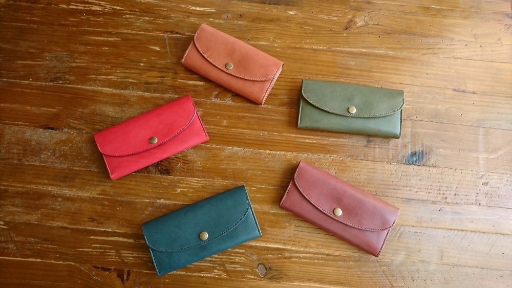 通帳も入るロングウォレット　全８色《受注生産》手縫い