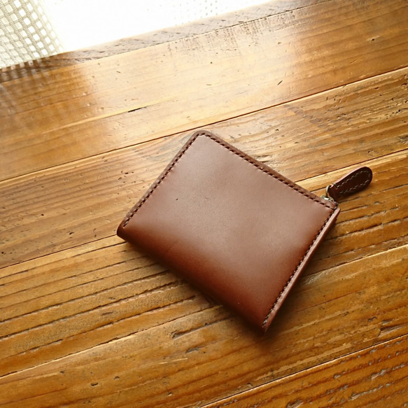 L字ファスナーの財布　全８色《受注生産》手縫い 1枚目の画像