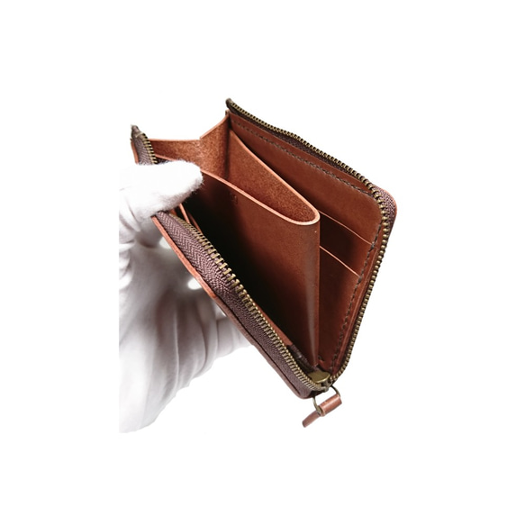 L字ファスナーの財布　全８色《受注生産》手縫い 4枚目の画像