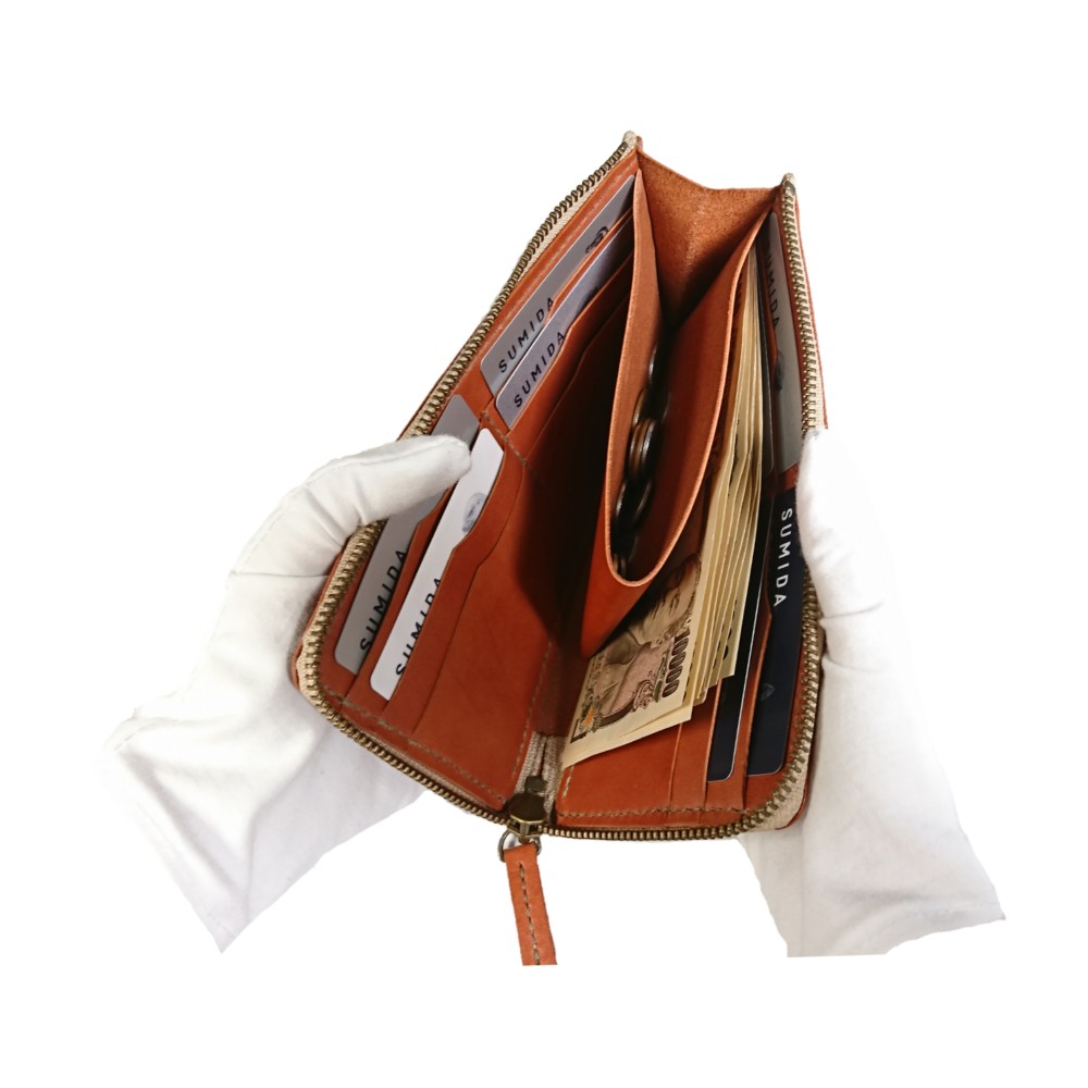 L字ファスナーの長財布　全８色《受注生産》手縫い