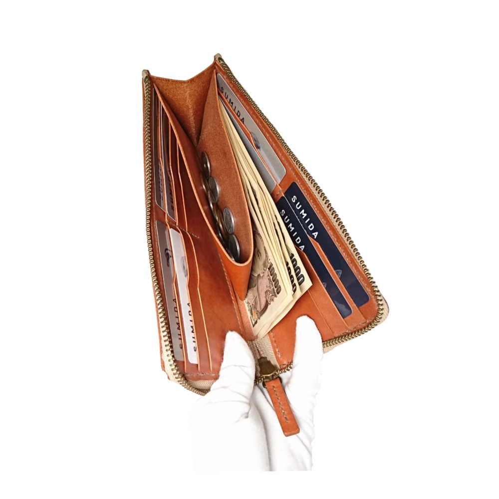 L字ファスナーの長財布　全８色《受注生産》手縫い