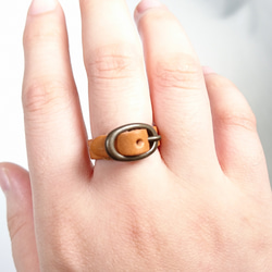 ＊展示品！ハンドメイド♪ ヴィンテージレザーのレザーリング 14.5号＊ 展示品！ハンドメイド♪ ヴィンテージレザーのレザーリング 14.5号＊