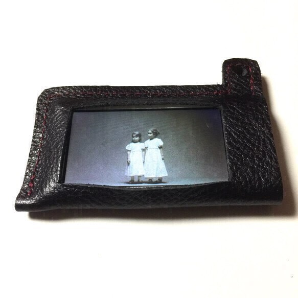 iPod nano第6.7世代レザーケース 黒 牛革ヌメシュリンク革 3枚目の画像