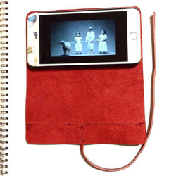 iPhone6 plus レザーケース 赤 牛革ヌメシュリンク 3枚目の画像