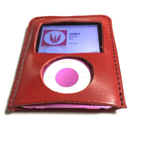 【栃木レザー】iPod nano 第3世代 牛革レザーケース 両耳 3枚目の画像