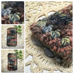 ＊かぎ針編み＊かわり糸のiPodtouch iPhone5 iPhone5S ソックス ケース カバー ウール 羊毛 1枚目の画像