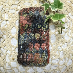 ＊かぎ針編み＊かわり糸のiPodtouch iPhone5 iPhone5S ソックス ケース カバー ウール 羊毛 3枚目の画像