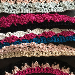 【かぎ針編み組み合わせ自由】iPhone6ケース かぎ針編みのブレードと栃木サドルレザーのレースの 牛革シュリンク革 紫 5枚目の画像