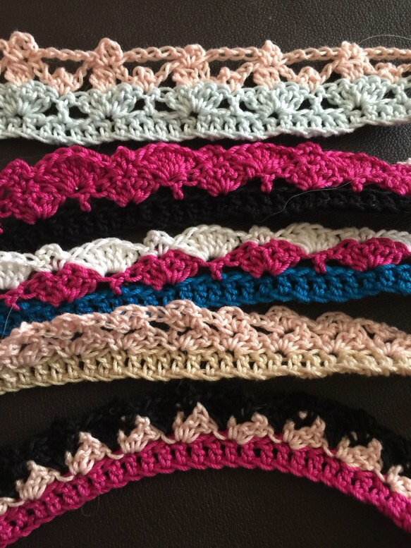 【かぎ針編み組み合わせ自由】iPhone6ケース かぎ針編みのブレードと栃木サドルレザーのレースの 牛革シュリンク革 紫 5枚目の画像