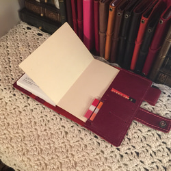 [牛革ヌメシュリンク]手縫い 文庫本サイズ A6ダイアリーケース ほぼ日手帳カバー 4枚目の画像