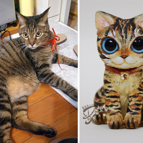 Yinying喵]トラ猫のクレイQバージョン×装飾品×人形（カスタム
