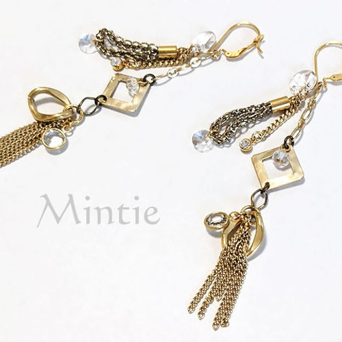 ピアス【ミックスモチーフ：クリアー】 ピアス（フック・チェーン