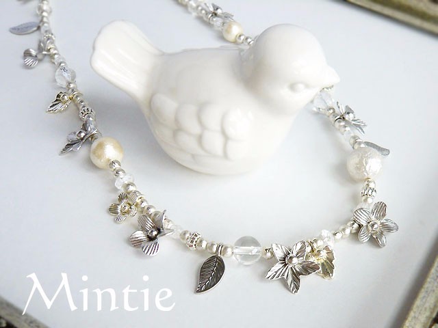 ボタニカルガーデン　ショートネックレス(シルバー)