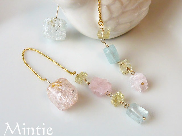 パステルカラー天然石　14kgfアメリカンピアス