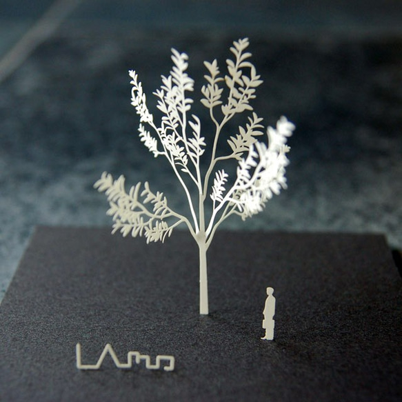 紙の樹木模型キット　001広葉樹A（8本入り） 3枚目の画像