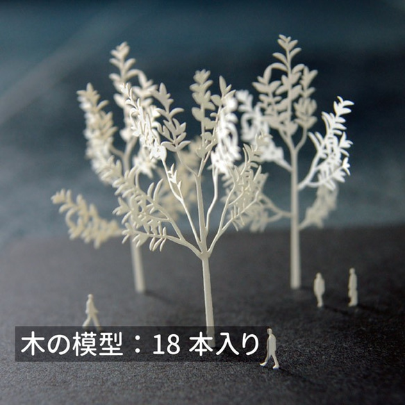 紙の樹木模型キット　004広葉樹D（18本入り） 1枚目の画像