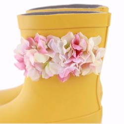 （ イエロー ）キッズ フラワー レインブーツ 16.0cm こども 長靴 黄色 花 かわいい 通園 通学 雨具 梅雨 3枚目の画像
