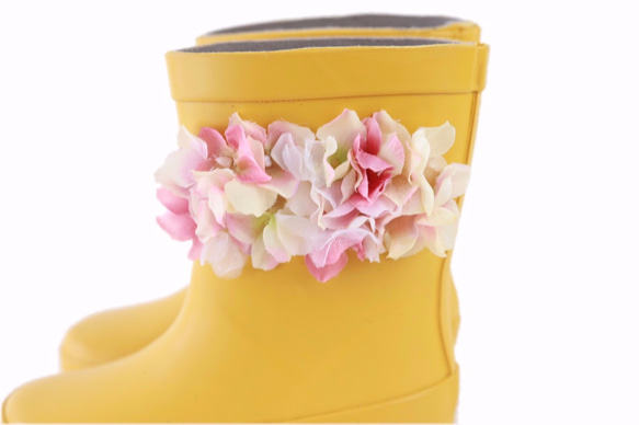 （ イエロー ）キッズ フラワー レインブーツ 16.0cm こども 長靴 黄色 花 かわいい 通園 通学 雨具 梅雨 3枚目の画像