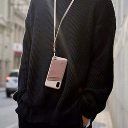 【福利品】皮革附頸繩手機背蓋 | Manhattan 曼哈頓‧iPhone XR -卡其/可可【限時免費刻字】 第3張的照片