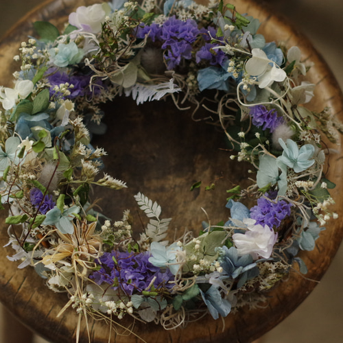 紫陽花ナチュラルリース リース nancys 通販 11844278｜Creema(クリーマ)