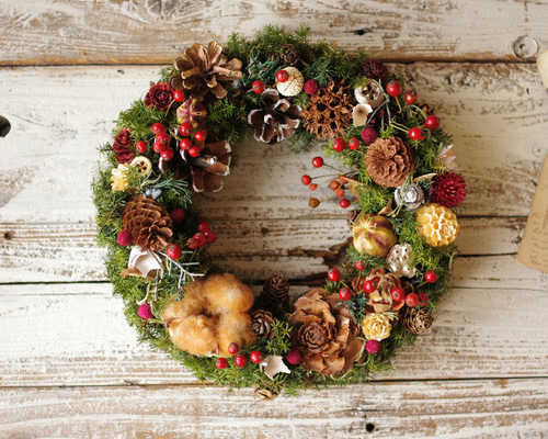 野ばらの実のクリスマスリースL プリザーブドフラワー nancys 通販