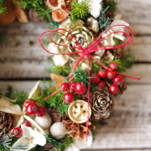 野ばらの実のクリスマスリースM プリザーブドフラワー nancys 通販