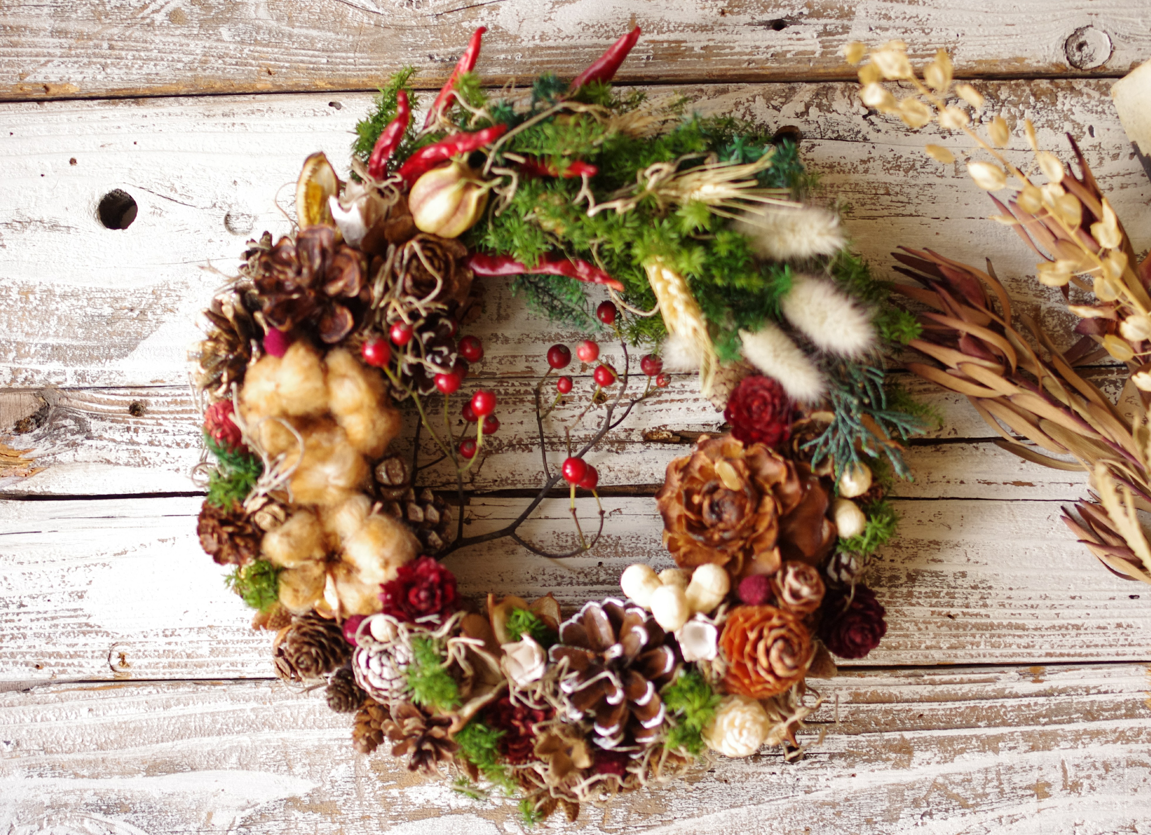 実りのクリスマスリースL プリザーブドフラワー nancys 通販 6413648