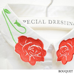 （送料無料）薔薇刺繍デザインコットン素材付け襟【NO.013】 1枚目の画像