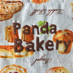 ♡かわいいパンダのパン屋さん♡オリジナル手刺しゅうのワイヤーポーチと巾着２個セット 3枚目の画像