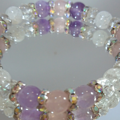 さわやかな色の組み合わせラベンダーアメジスト、ローズクォーツ