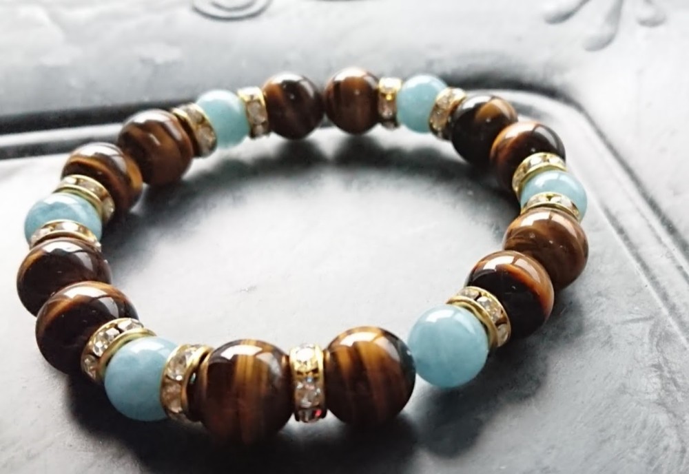 天然石タイガーアイ・アクアマリンその他まとめてパワーブレスレットセット 天然石タイガーアイ・アクアマリンその他まとめてパワーブレスレットセット