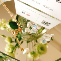 MISAKI ACC「petit」系列-綠意の清涼棉珍珠項鍊 第4張的照片