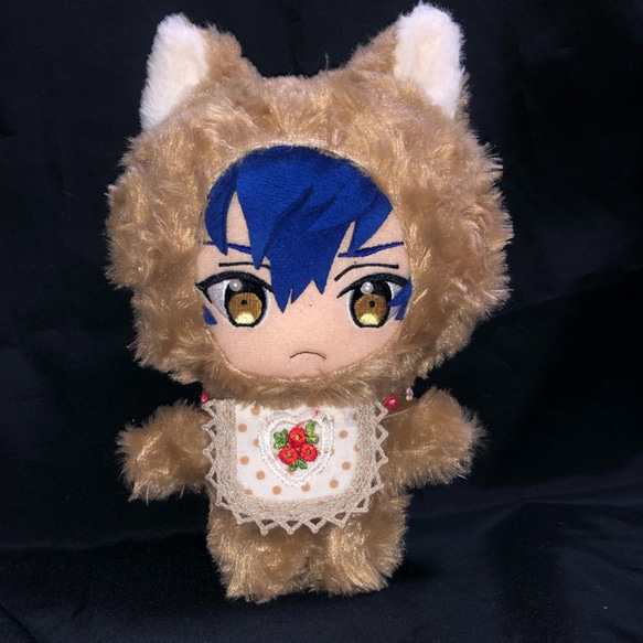 b177 ぬい服 12cm ちびぐるみ 着ぐるみ おすわり 顔付 グレー狼セット b177 ぬい服 12cm ちびぐるみ 着ぐるみ おすわり 顔付 グレー狼