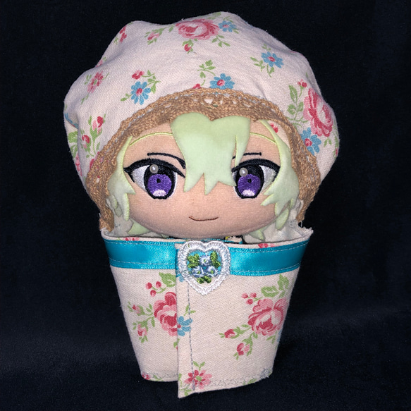 花柄おくるみ｜ぬいぐるみ 服｜16-17cm用｜着ぐるみ｜ハンドメイド